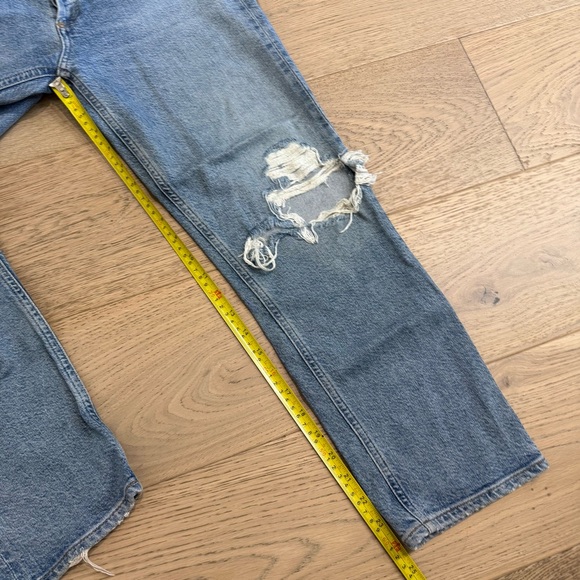 Agolde Riley High Rise Straight Crop Distressed Jeans - Picture 11 of 13